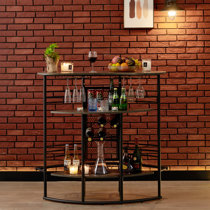 Curved deals bar cabinet